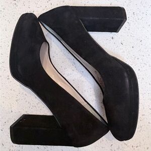 Cole Haan Black Suede Block Heel Pumps – Women’s 7.5B